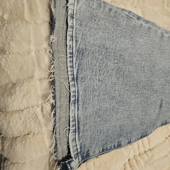 Express Light Blue Distressed Flare Jeans - Picture 2 of 6